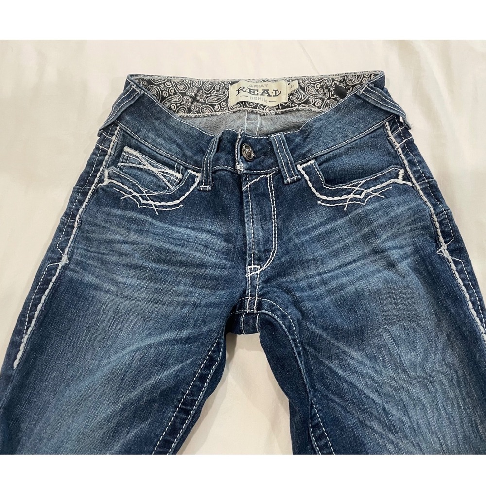 Ariat REAL Mid Rise Boot Entwined Jeans Marine Wash 25R 10017510 - Picture 4 of 6